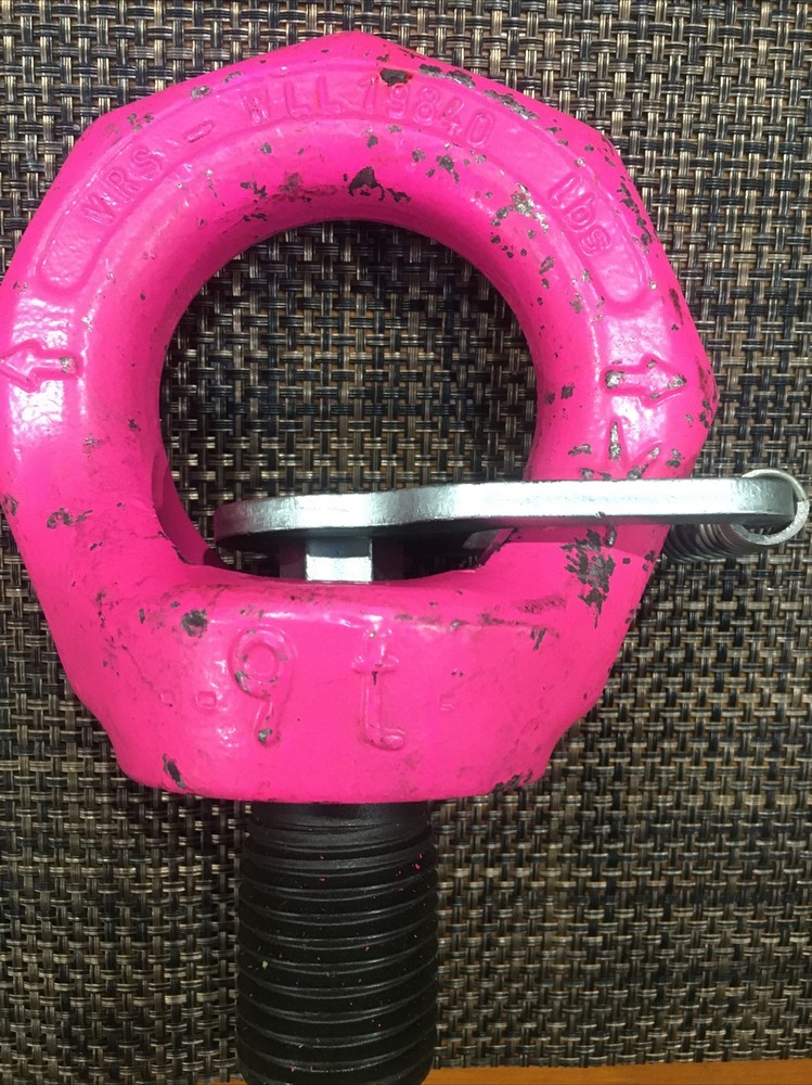 Rud 9t Chain Screw-On Hoist Ring, M42 x 10.9 Thread Size, WLL 19840 lb. Used