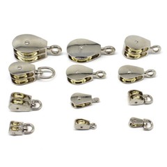 Steel Single/ Double Pulley 13mm-48mm Block Traction Wheel Line Wire Rope Pulley