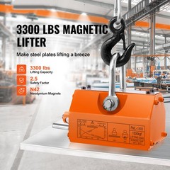 Uimoso Permanent Magnetic Lifter Lifting Magnet 3300 lbs/1500 kg Neodymium Hoist