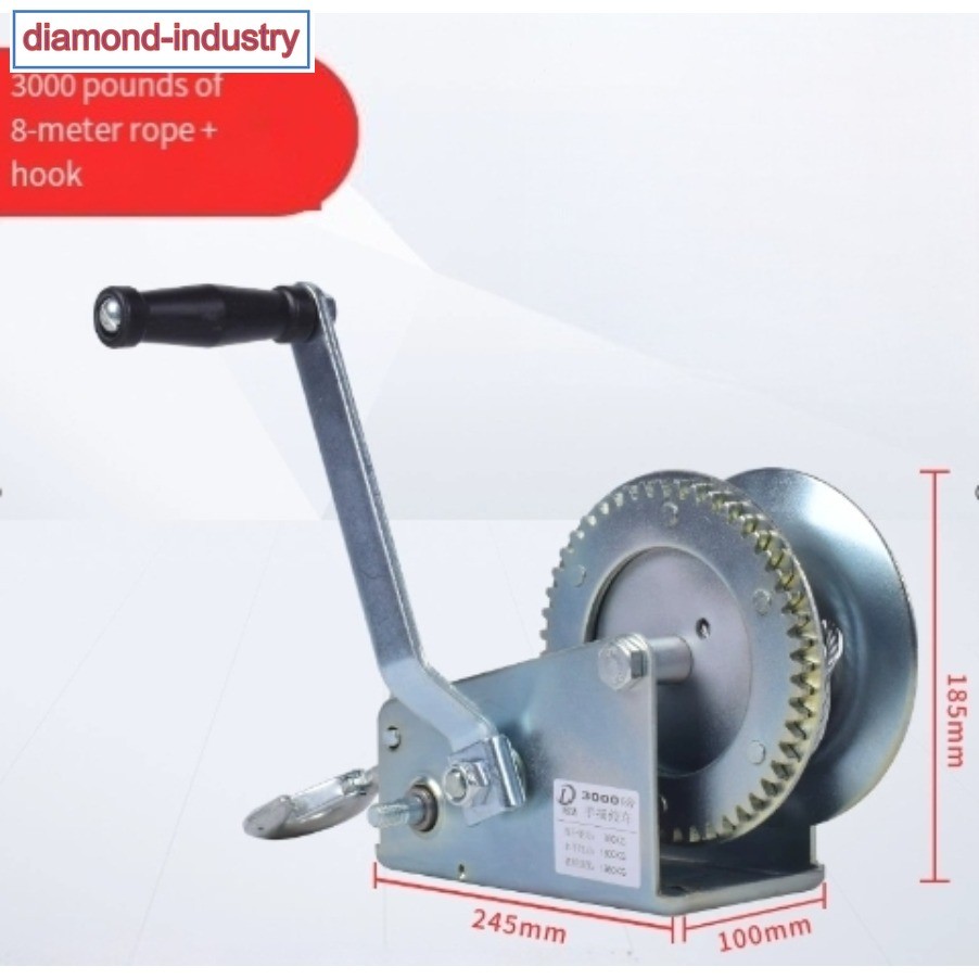 3000 pounds Manual Hand Winch Manual Winch Small Lifting Winch with Wire Rope