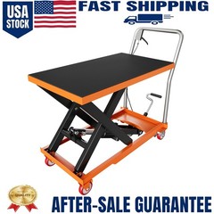 500 lbs Hydraulic Lift Table Cart Single Scissor 28.5″ Lifting Height for Garage