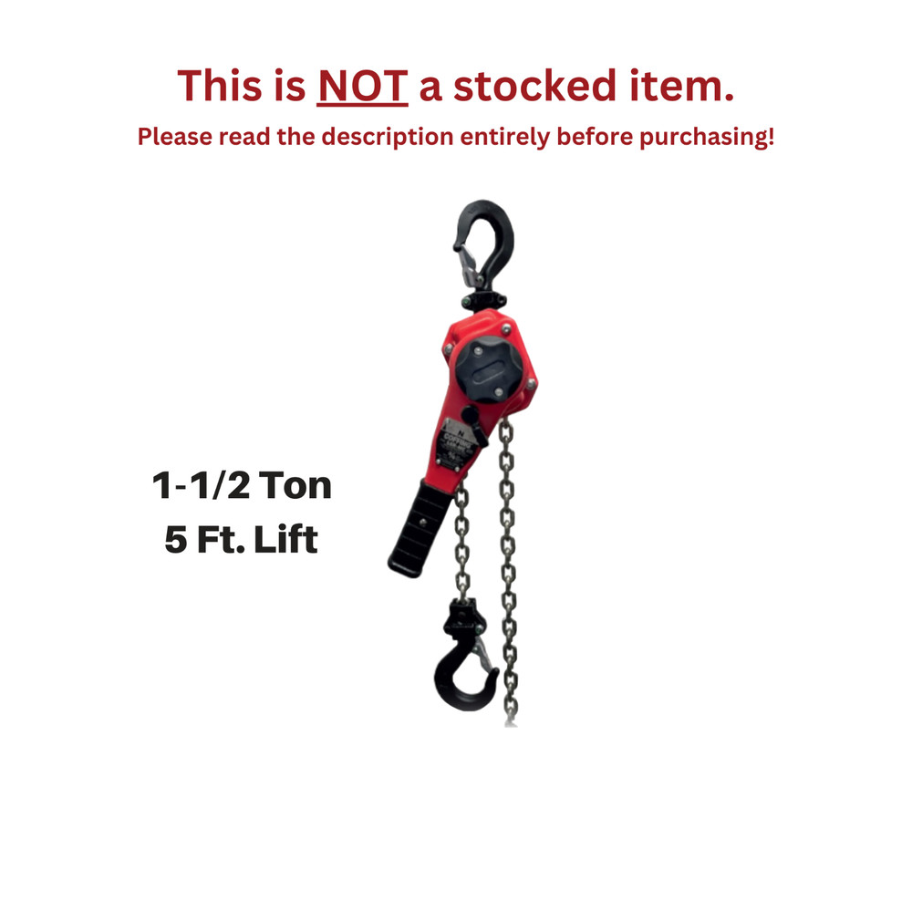 CMCO – COFFING LSB-NC RATCHET LEVER HOIST – 1-1/2 TON CAPACITY – 5 FT LIFT