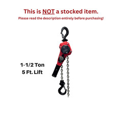CMCO – COFFING LSB-NC RATCHET LEVER HOIST – 1-1/2 TON CAPACITY – 5 FT LIFT