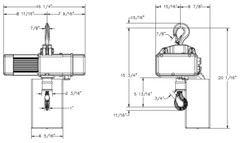 GORBEL GS ELECTRIC CHAIN HOIST, 1/4 TON CAPACITY, DUAL SPEED, 32/8 FPM