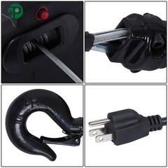 2 in 1 Portable Electric Hoist Winch, Wireless Remote Control 1100lbs 1500W