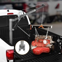 1000 Lbs Lifting Pickup Truck Bed Crane Hoist w/ Manual Winch 4 Adjustable Boom