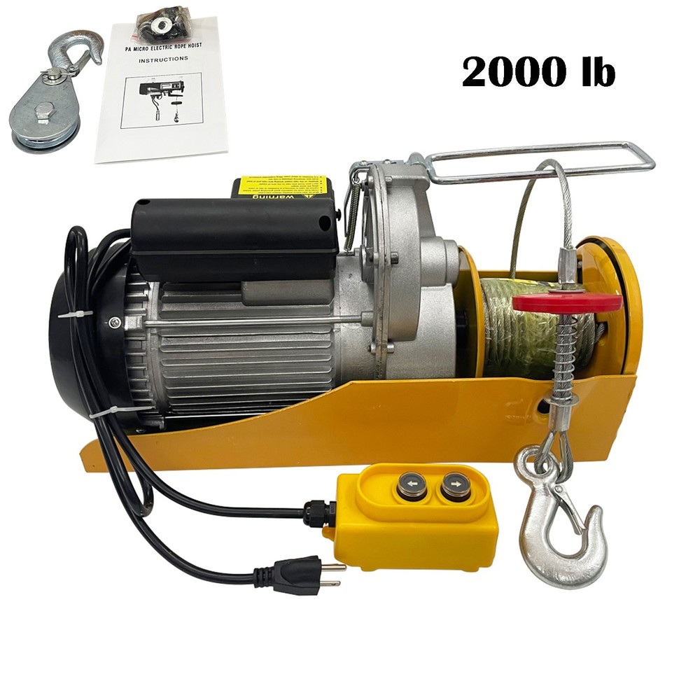 2000lb Small Electric Hoist Crane Multifunctional Lift Hoist Winding Machine220V