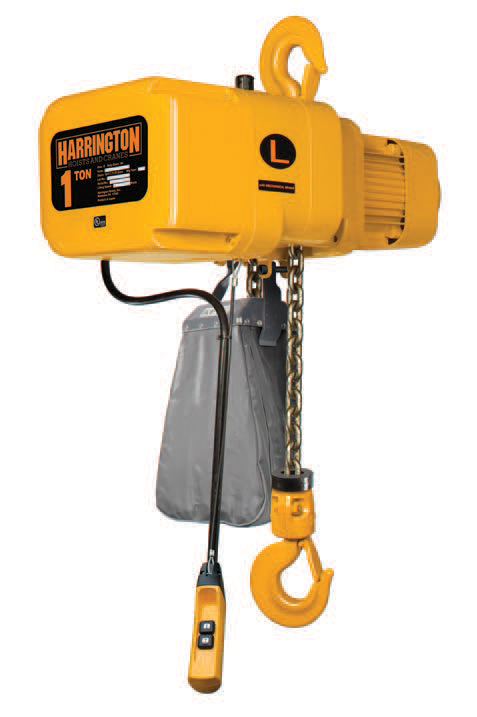 Harrington 1 Ton Electric Chain Hoist NEW 10′ lift NER NER010L w/ Chain Cont.
