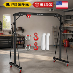 Adjustable 1 / 2 Ton (2200/4400 lbs) Portable Garage Try Crane 12-Position Ton