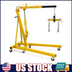 Engine Hoist w/ Lever ,2 Ton/4400Lbs Folding Cherry Picker Shop Crane Hoist Lift