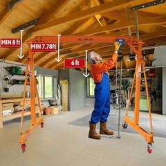 Complete Garage Crane System – Adjustable Height 7.78-11.04 FT, Includes Hoist