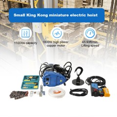 Electric Hoist Winch 1800W Portable Crane Lift 500kg/1100lbs with Remote Control