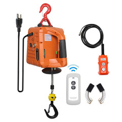 110V Electric Hoist Winch 1100Lbs Capacity 25Ft Lift Height Portable Power Winch