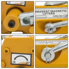 Yellow Magnetic Lifter 200kg/440lbs Metal Lifting Magnet Permanent Lift Magnets