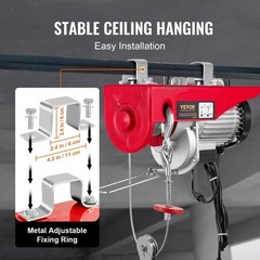 High-Powered 2200 Electric Hoist with 1600W Motor, Control & 40ft Lift, Ideal