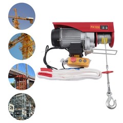 2200Lbs 1800W 110V Electric Winch Hoist Zinc Steel Wire Ceiling Pulley w/ Straps