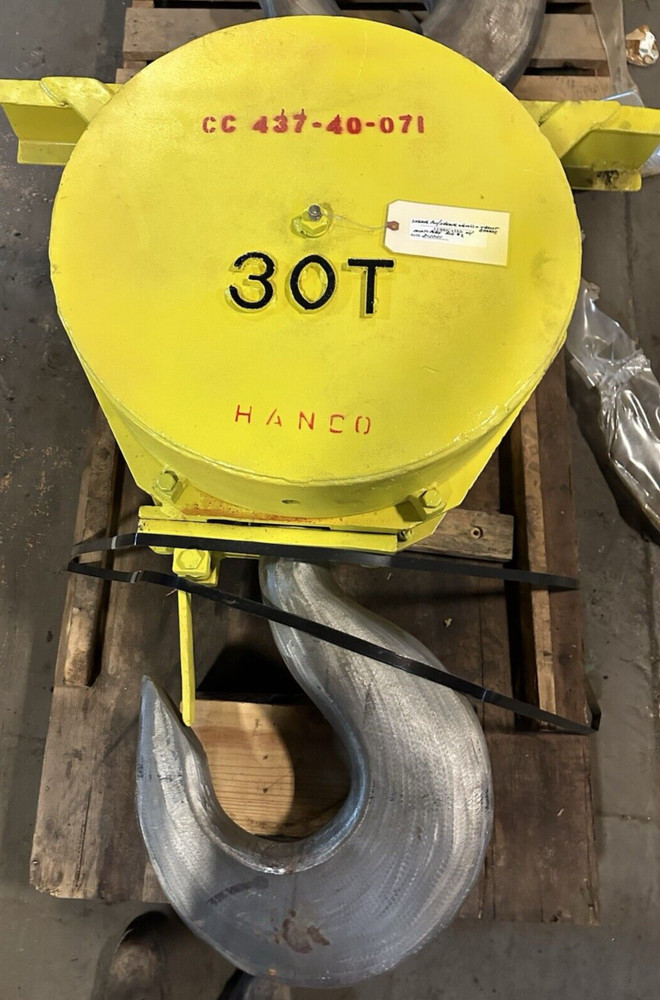 30 Ton Crane Block/Hook 4 Sheaves Rebuilt