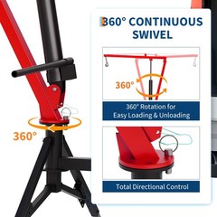 1000 lbs Hydraulic Pickup Truck Crane Hitch Mounted Crane 360° Swivel Hoist Lift