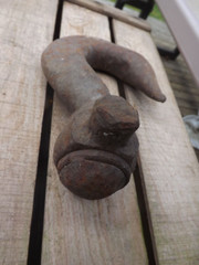 Vintage Swivel Hoist Crane Hook Industrial Steampunk, Rusty, Over 9 Pounds!
