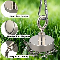 MUTUACTOR 2packs Neodymium Magnets Heavy Φ 1.41″–120lb Magnet,2packs, Silver