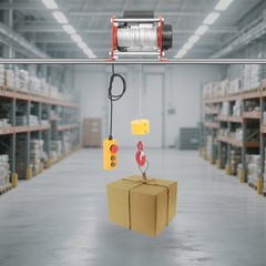 Electric Hoist with Long Steel Wire Rope 10.43×10.63×9.84 in 881LBS 110V Red