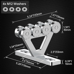 8 Wheel Hoist Trolley with Rollers – Strut Trolley Assembly for Electric Hoist –