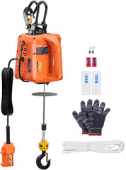 3-In-1 Electric Hoist Winch, 1100 Lbs Capacity, 1500W Portable Power Winch, 30 F