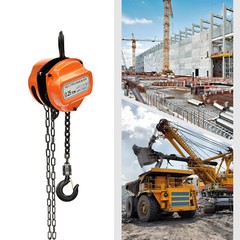 0.25Ton G80 Manganese Steel Hand Chain Hoist 3m Lift Orange Triangle Shell