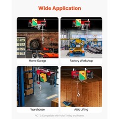 Uimoso Electric Hoist 2200lbs Crane Winch ,Wireless Remote ,1600W Motor 110V