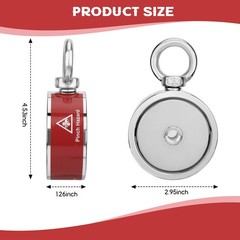DTLHCNCT 1250LB’s Double-Side 1250LB Magnet Fishing Kit, Red