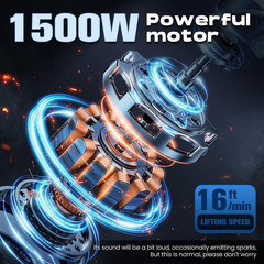 1100Lbs Electric Hoist Winch with Wireless Remote Control 110/120 Volt Portable