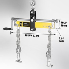 YELLOW JACKET Engine Hoist Shop Crane Engine Leveler 1500lbs Steel with Ball Bea
