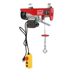 480W Electric Hoist Winch Lifting Crane 220lbs Red W/ Wired Remote Control