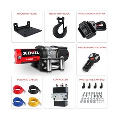 X-BULL Winch 4500LBS Steel Cable Electric Winch with Roller Fairlead, Wired H…