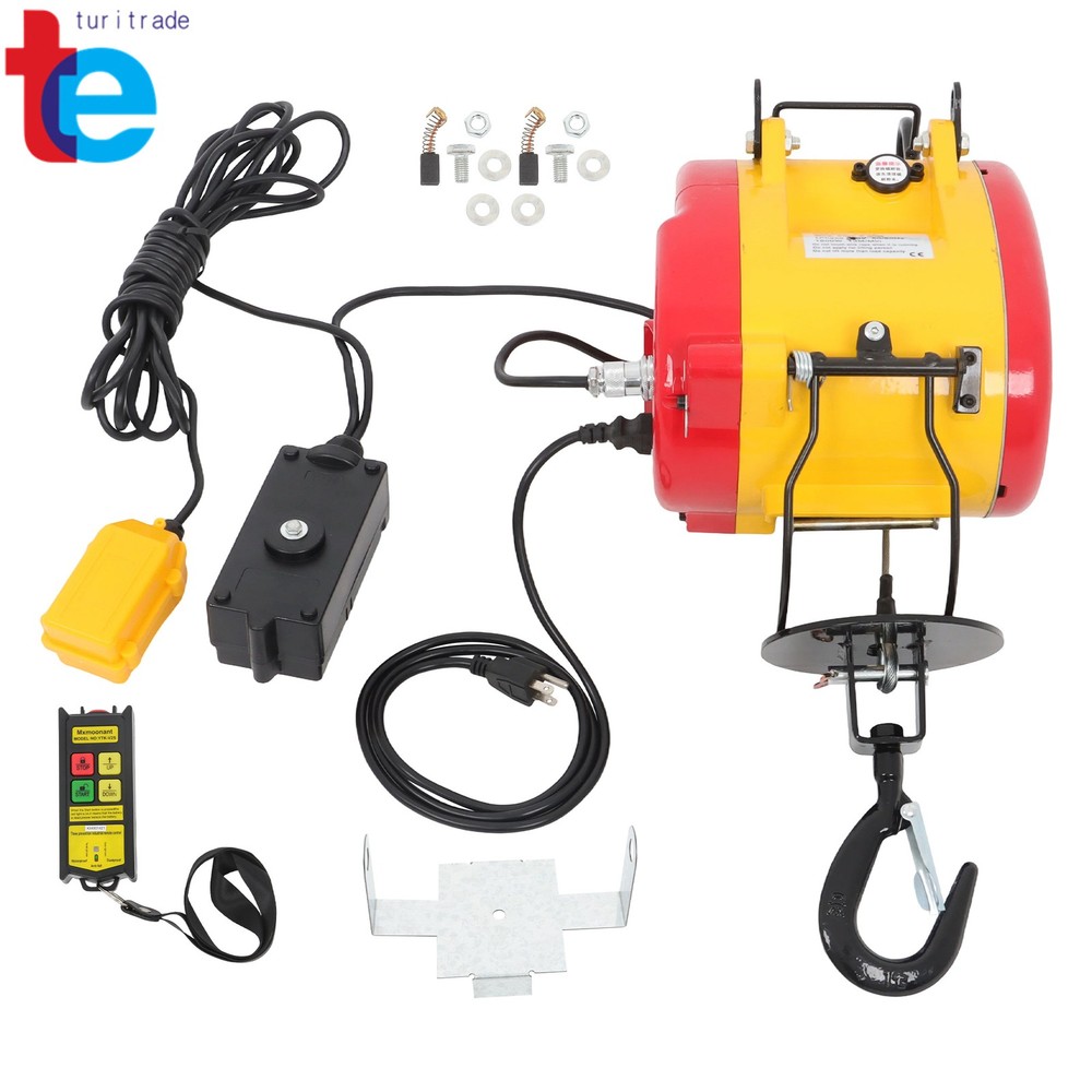 1100lbs Capacity 2-in-1 Electric Hoist Winch Wired/Wireless Remote Control