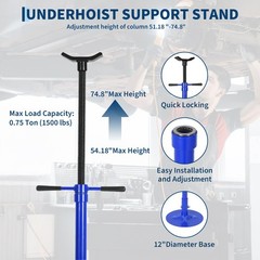2 Ton Engine Hoist Folding Cherry Picker Lift w/ 3/4Ton Underhoist Support Stand