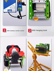 Electric Winch 30M Steel Wire Rope Windlass Elevator Household Building Crane