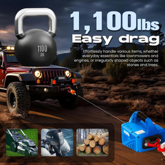 1100Lbs Electric Hoist Winch with Wireless Remote Control 110/120 Volt Portable