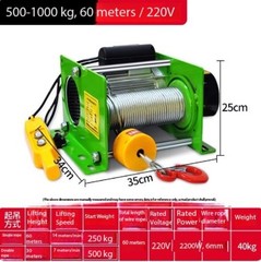 1-tonne Remote-controlled Hoist Crane for Lifting and Hoisting Operations