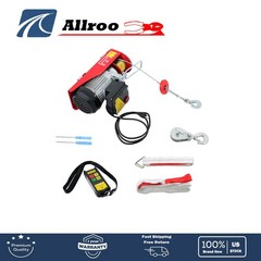 Electric Hoist 880lbs Crane Winch with Wireless Remote Control 850W 110V