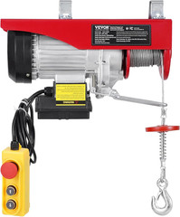 1320 lbs 120V Electric Winch Hoist w/ 328Ft Wireless & 14Ft Wired Remote Control