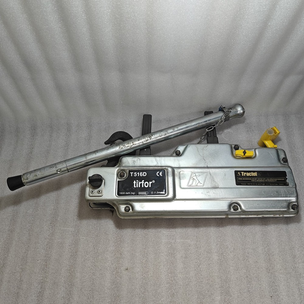 TRACTEL T516D GRIPHOIST TIRFOR 1600 KG 11.5MM MANUAL WIRE ROPE HOIST USED