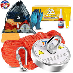 Fishing Magnet Kit,1000Lb Super Strong Fishing Magnets kit with 66 Ft Rope,Large