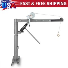 1000 LBS Pickup Truck Crane, Hydraulic Hoist Lift Manual Winch, w/ 360° Swivel