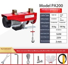 Electric Hoist Home Use Small Crane Lifting Machine Winch Hoist Crane 220V