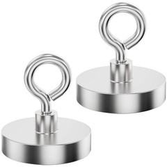 MUTUACTOR 2packs Neodymium Magnets Heavy Φ 1.41″–120lb Magnet,2packs, Silver