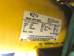 BUDGIT 1/2 TON HOIST W/ TROLLY LIFTECH MAX INPUT HD-333 326797-32 01750RPM