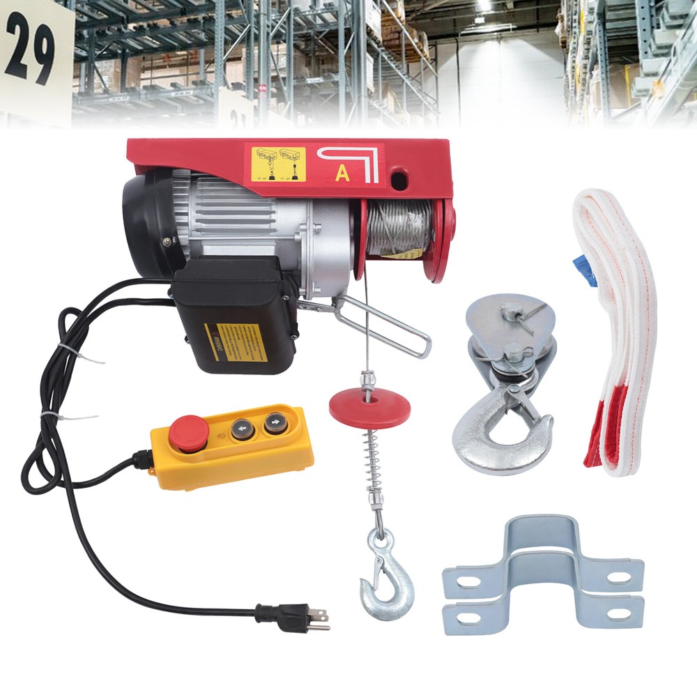 1100LBS Electric Hoist Winch Engine Crane 110V