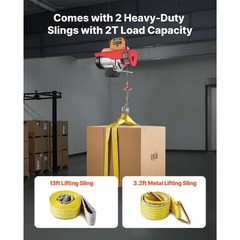 1320 lbs Electric Hoist 1150W 110V Steel Wire Winch 40ft Cable 14ft Remote