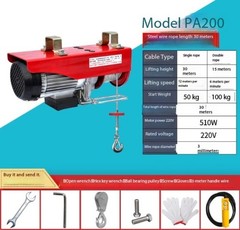 Wire Rope Electric Hoist Crane Compact Home Winch Crane Hoist Lift PA200/300